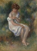 Seated Girl in Landscape Pierre Auguste Renoir